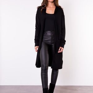 Long Knit Cardigan with Hoodie by Noisy May